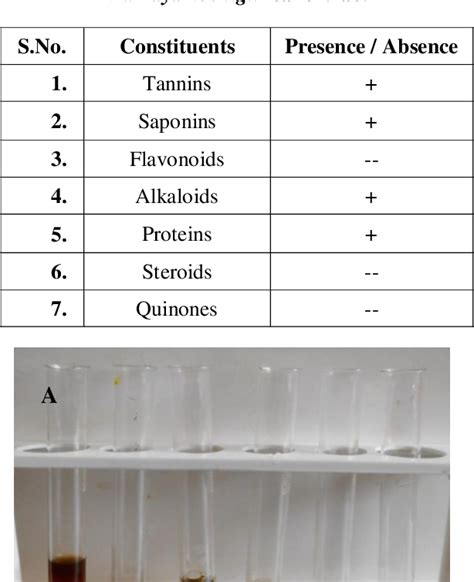 Table From Phytochemical Screening And Antioxidant Property Of