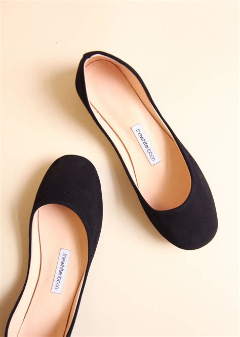 The Swan Ballet Flats In Black Nubuck Thewhiteribbon