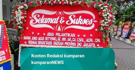 Karangan Bunga Penuhi Halaman Balai Kota Jelang Pelantikan Sekda Dki