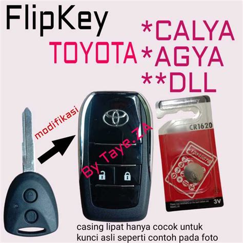 Casing Kunci Lipat Flip Key Untuk Kunci Mobil Toyota Calya Agya