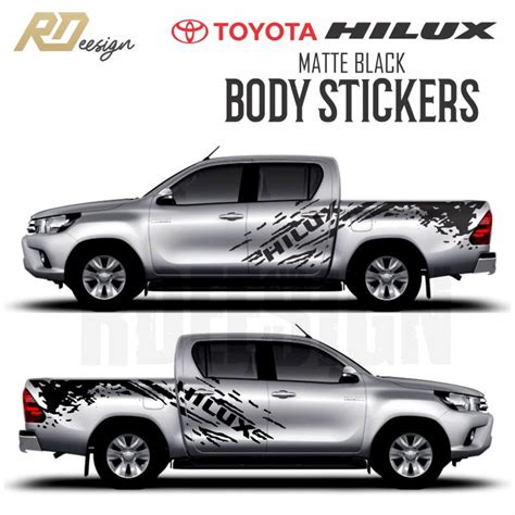 Toyota Hilux Matte Balck Body Stickers Left And Right Lazada Ph