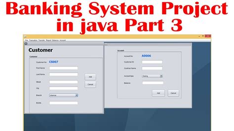 Banking Management System In Java Part Youtube