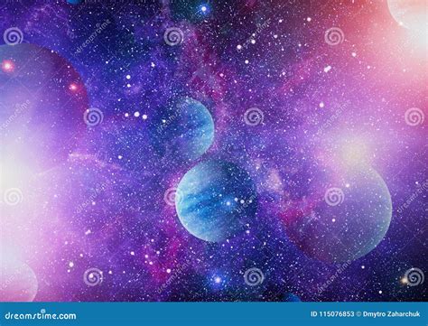 Pianeti Stelle E Galassie Nello Spazio Cosmico Che Mostra La Bellezza