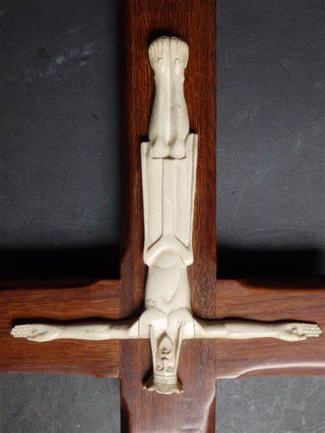 Wonderful Art Deco Crucifix In Antique Ivory France St Catawiki