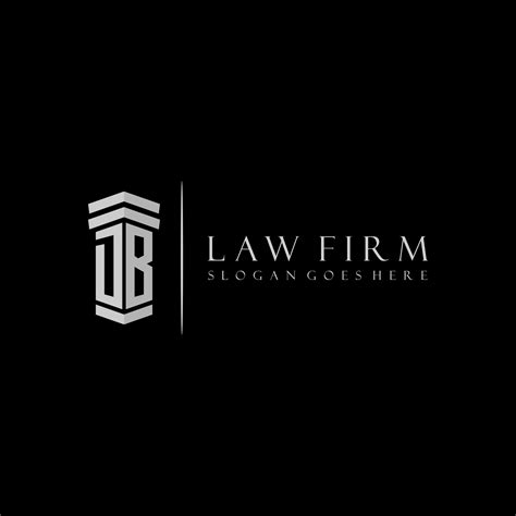 Db Initial Monogram Logo Lawfirm With Pillar Design Vector Art