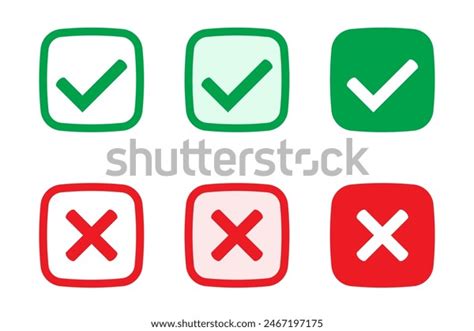 Right Wrong Icons Green Tick Red Stock Vector (Royalty Free) 2467197175 ...