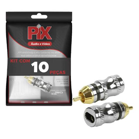 X Conector Plug Rca K Profissional Entrada Chata Preto Leroy Merlin