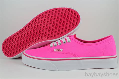 Vans Authentic Pop Neon Pinkwhite Bright Hot Classic Skate Us Womens Sizes Ebay