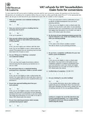 Fillable Online New VAT Guidance And Online Claim Forms For Builders Of