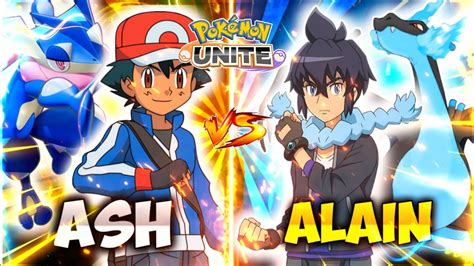 Ash Vs Alain Battle In Pokemon Unite Pokemon Unite Hindi Gameplay Ash