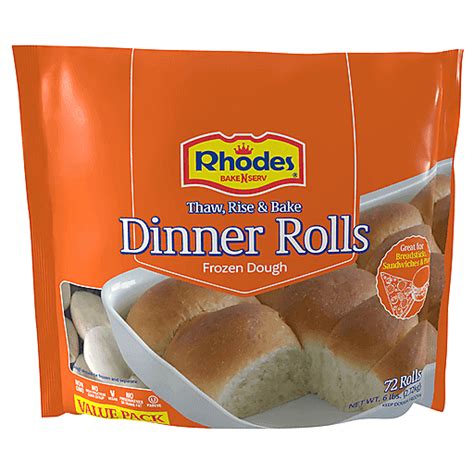 Rhodes Bake N Serv Dinner Rolls Frozen Dough Value Pack 72 Ea Buns