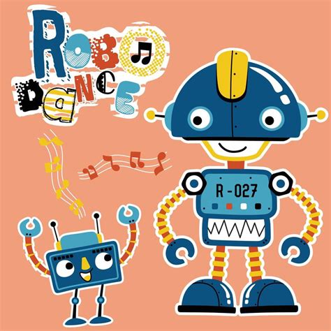 Funny robot dancing, vector cartoon illustration 20076278 Vector Art at ...