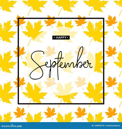 Happy September Calligraphy Inscription. Autumn Banner Template Stock ...