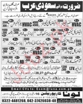 Luna Corporation Saudi Arabia Jobs 2023 2024 Job Advertisement Pakistan