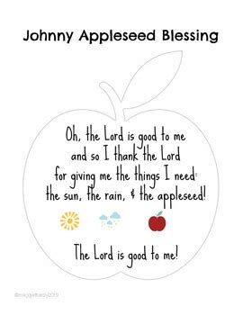 Johnny Appleseed Blessing Mini-Unit by Preschool Learning Lab | TpT