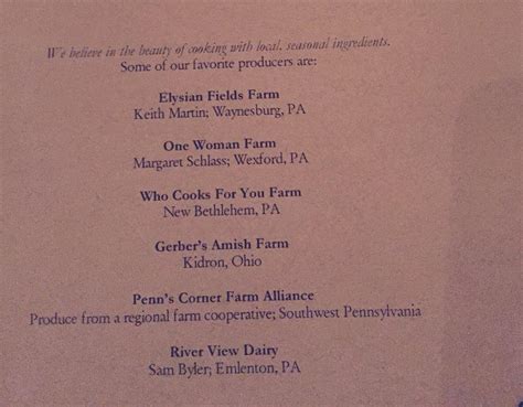 Menu at Casbah restaurant, Pittsburgh