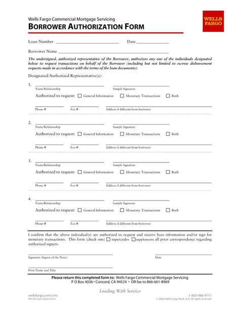 Fillable Borrower Signature Authorization Form Printable Forms Free