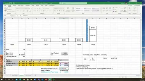 Mastering Bonds Simple Pricing And Duration In Excel Youtube