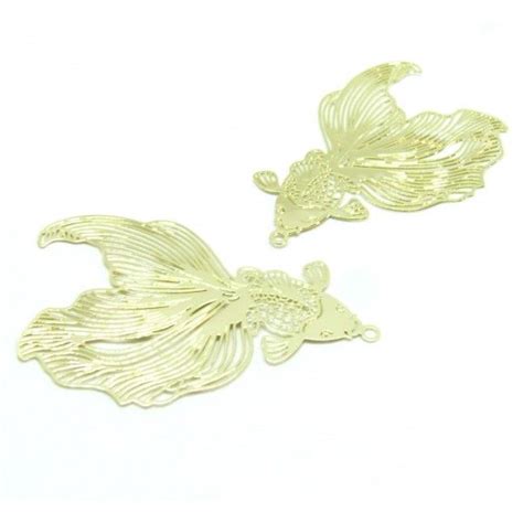 Pendentifs Filigrane Poissons De Combat Mm Coloris Dor