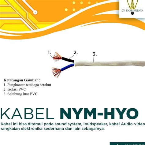 Jual Kabel Listrik NYMHY 2x0 75 2x0 75mm METERAN SINAR Kabel Serabut