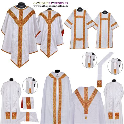 White Pugin Style Solemn High Mass Set White Solemn High Mass Set