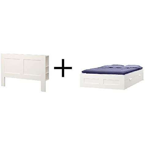 Ikea Headboard with storage compartment, white and Ikea Bed frame with storage, white - Walmart.com