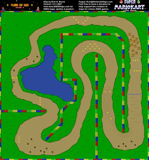 Super Mario Kart Donut Plains 2 Map SNES Super Nintendo