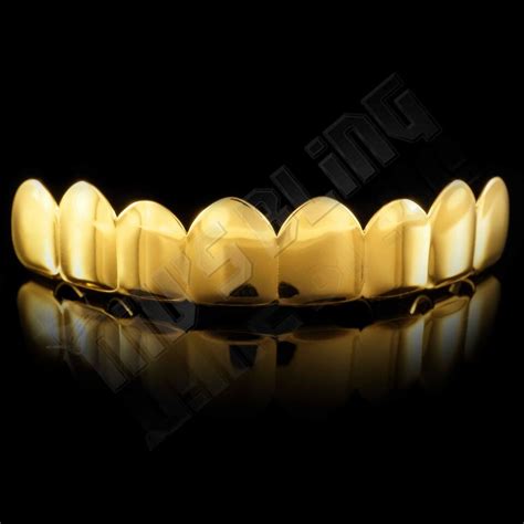 18K Gold Plated GRILLZ STAINLESS STEEL Hip Hop Mouth Grill 8 Tooth Top