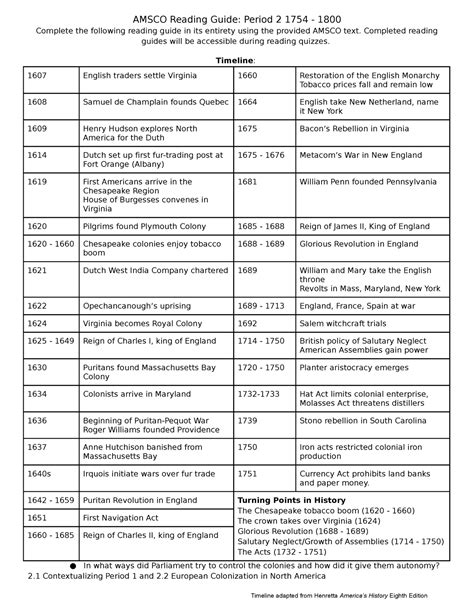 Period Amsco Reading Guide Amsco Reading Guide Period