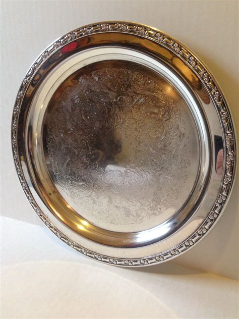 Oneida Silver Plated Round Serving Tray Platter