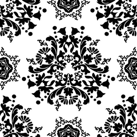 Premium Vector Black And White Abstraction With A Floral Pattern On A