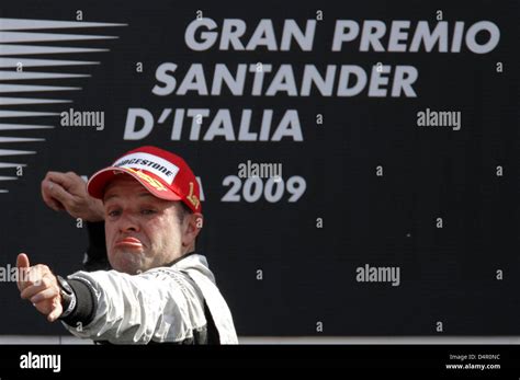 Brazilian Rubens Barrichello Of Brawn Gp Celebrates Winning The Formula