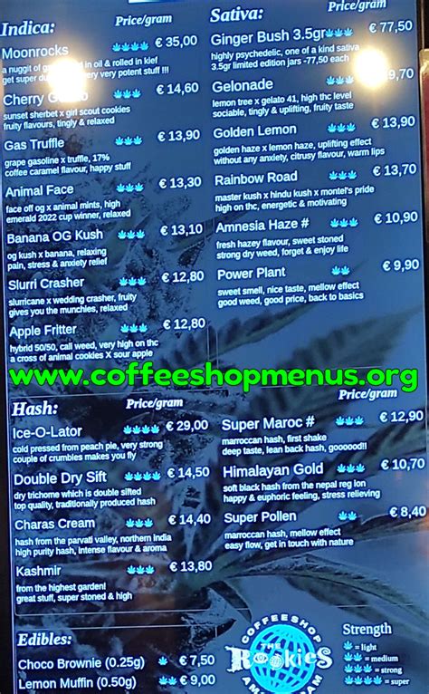 Rookies Latest Menu Coffeeshopmenus Org