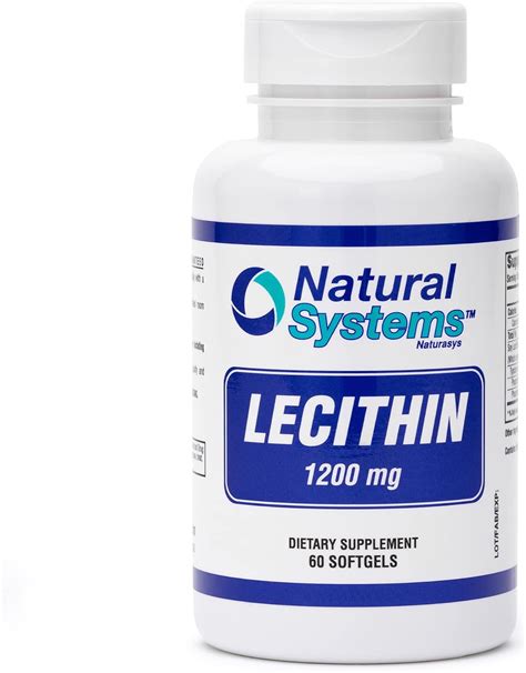 Soy Lecithin 1200mg By Natural Systems 60 Softgels Soy Lecithin Supplement For