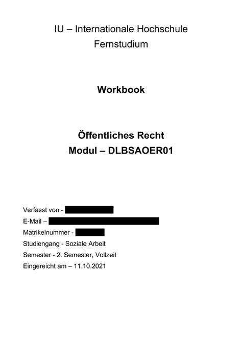 Workbook öffentliches Recht IU 3 Internationale Hochschule