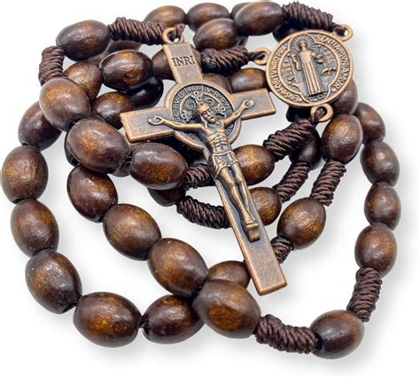 Nazareth Store St Benedictus Houten Kralen Rozenkrans Ketting Koord