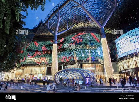 Ion Orchard Mall Illuminated At Night On Orchard Road Singapore Stock