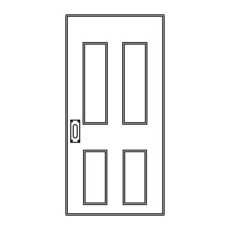 Door entrance vector illustration house outline. Doorway interior exit ...