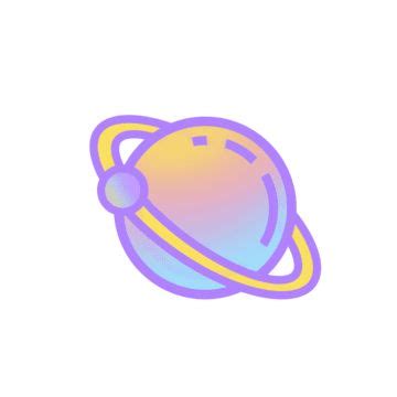 Planet Icon Outline Style Rainbow, Planet Icon, Planet Saturn, Rainbow Icon PNG Transparent ...