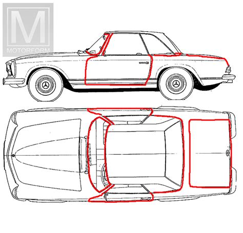 Oe Qualit T Mercedes Sl W Pagode Dichtungen Karosserie Pagoda