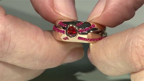 Tansanischer Rubin Rosa Spinell 9K Gold Ring 0 996ct