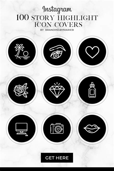 Black Minimal Instagram Highlight Covers Highlight Icons Instagram