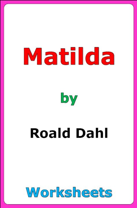 Free Printable Resources For Roald Dahls Matilda Diary Of A