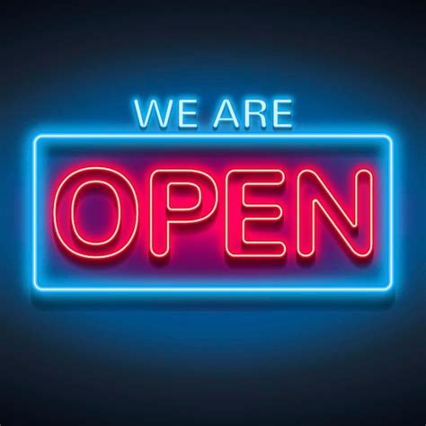 Premium Vector Glowing We Are Open Sign