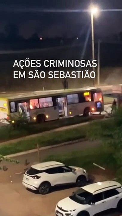 Imagens mostram momento que ônibus é incendiado em São Sebastião