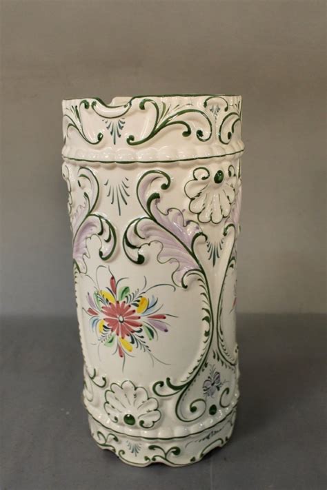 Proantic Porte Parapluie En Faience D Cor E