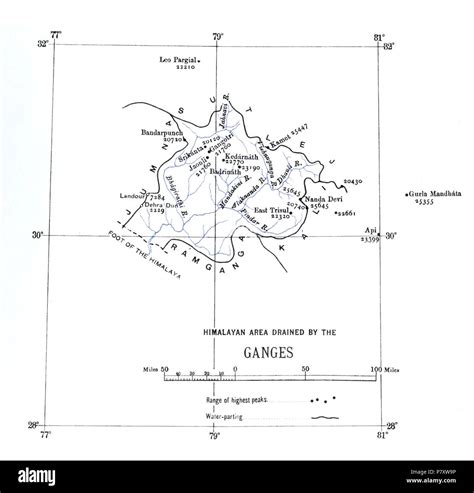 Map of the catchment zones for the Ganges river . 1907 167 Ganga ...