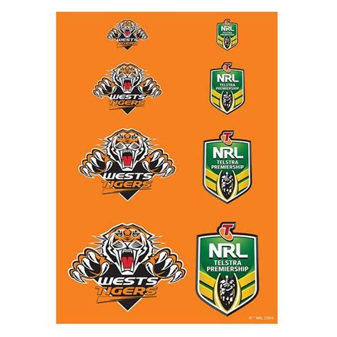 NRL WESTS TIGERS A4 LOGO SHEET | EDIBLE IMAGE