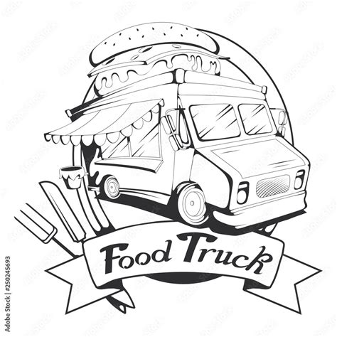 food truck logo. vector graphic to design Stock Vector | Adobe Stock