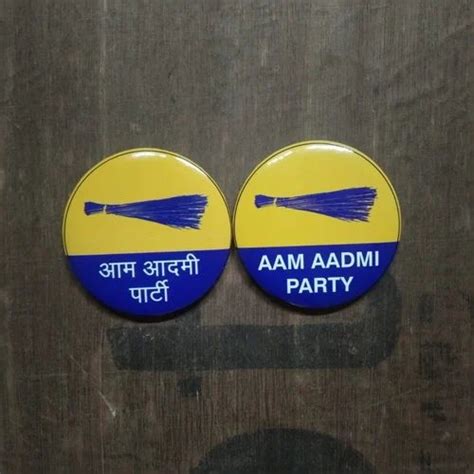 Multicolor Plastic Aam Aadmi Party Printed Badge For Election